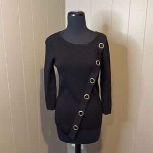 INC International Concepts Women’s Medium Sweater Asymmetrical Eyelets. New